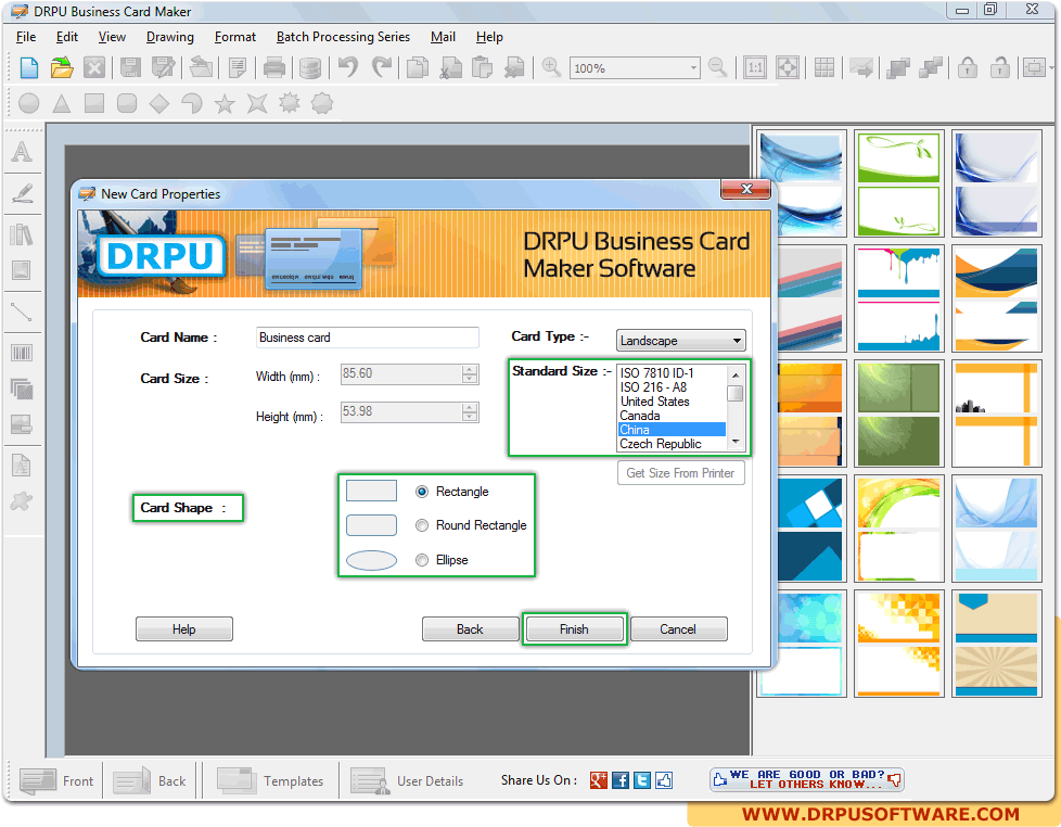 Software de creación de tarjetas de presentación DRPU